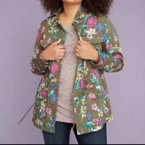 Lane Bryant Olive and Floral Jacket